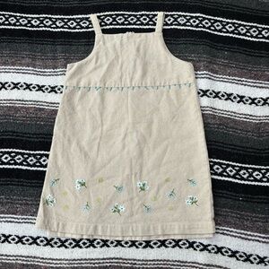 VTG Y2K SKYR GIRLS BEIGE BEADED EMBROIDERED FLOWER GIRLS DRESS SIZE 6